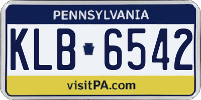 PA license plate KLB6542