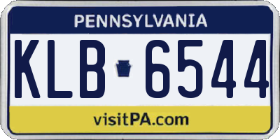 PA license plate KLB6544