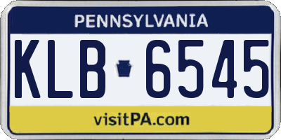 PA license plate KLB6545