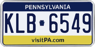 PA license plate KLB6549