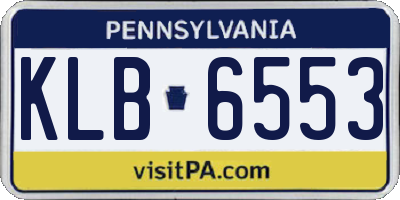 PA license plate KLB6553