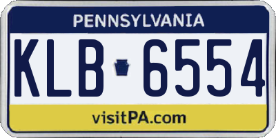 PA license plate KLB6554