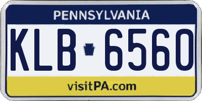 PA license plate KLB6560