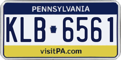 PA license plate KLB6561