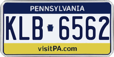 PA license plate KLB6562