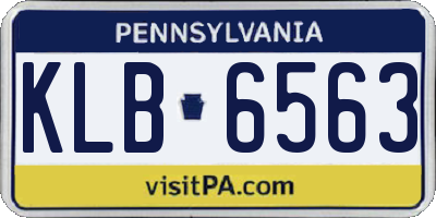 PA license plate KLB6563