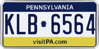PA license plate KLB6564
