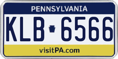 PA license plate KLB6566