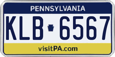 PA license plate KLB6567