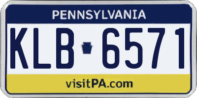 PA license plate KLB6571