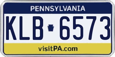 PA license plate KLB6573