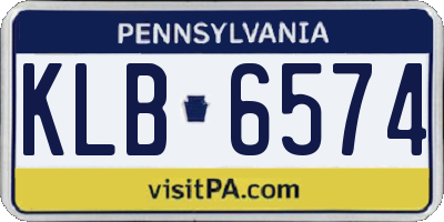 PA license plate KLB6574