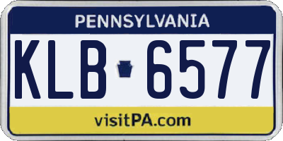 PA license plate KLB6577