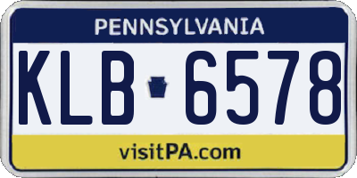 PA license plate KLB6578
