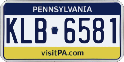 PA license plate KLB6581
