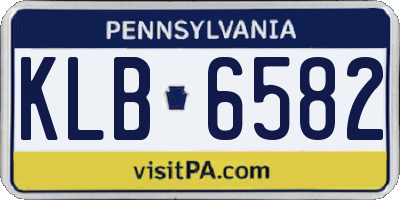 PA license plate KLB6582