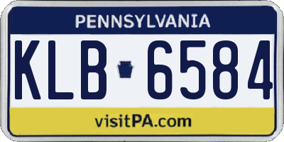 PA license plate KLB6584