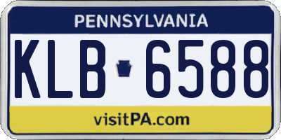 PA license plate KLB6588