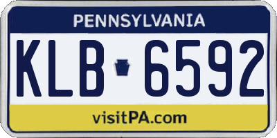 PA license plate KLB6592