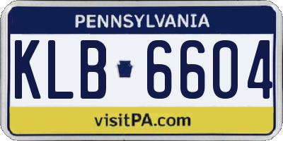 PA license plate KLB6604