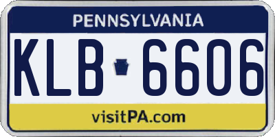 PA license plate KLB6606