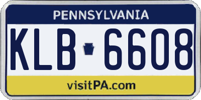 PA license plate KLB6608
