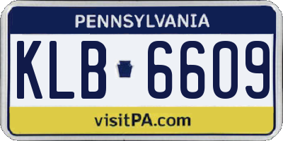 PA license plate KLB6609