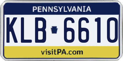 PA license plate KLB6610
