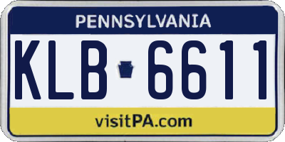 PA license plate KLB6611