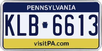 PA license plate KLB6613