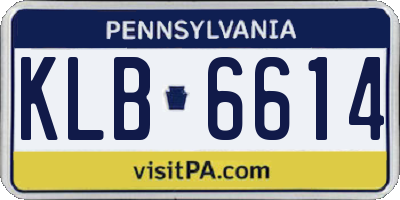PA license plate KLB6614