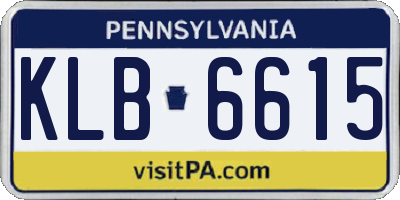 PA license plate KLB6615