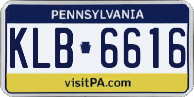PA license plate KLB6616