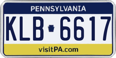 PA license plate KLB6617