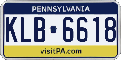 PA license plate KLB6618