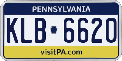 PA license plate KLB6620