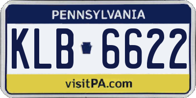 PA license plate KLB6622