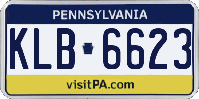 PA license plate KLB6623
