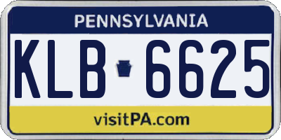 PA license plate KLB6625