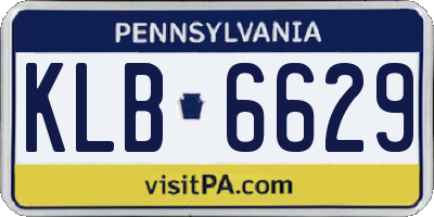 PA license plate KLB6629