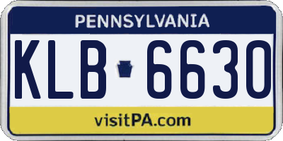 PA license plate KLB6630