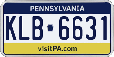 PA license plate KLB6631