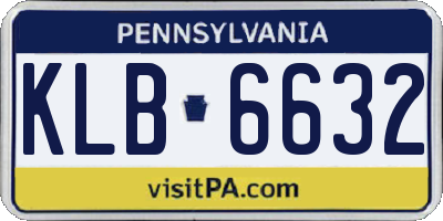 PA license plate KLB6632