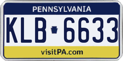 PA license plate KLB6633