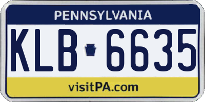 PA license plate KLB6635