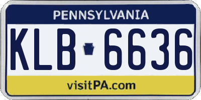 PA license plate KLB6636
