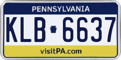 PA license plate KLB6637