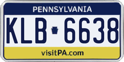 PA license plate KLB6638