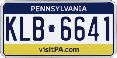 PA license plate KLB6641