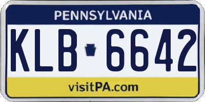 PA license plate KLB6642